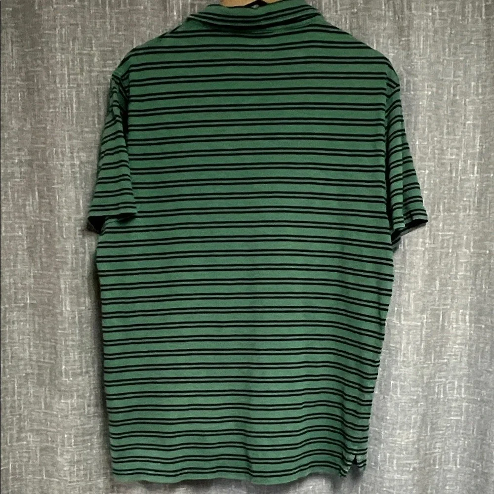 Preppy‎ J. Crew Green Striped Polo Shirt Men's Size XL Short Sleeve Classic